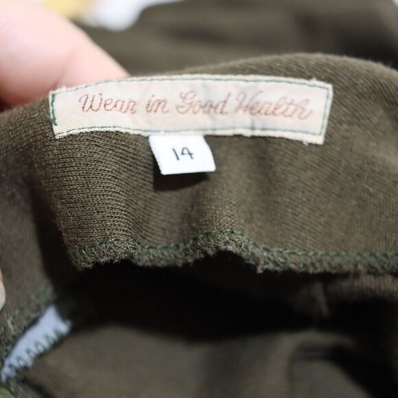 Wear in Good Health Army Green Pencil Skirt Archivel Vintage 14 - Picture 9 of 9